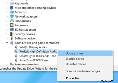 Windows 10-এ হাই ডেফিনিশন অডিও ডিভাইসের ড্রাইভার সমস্যা আছে 