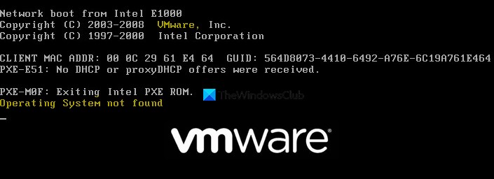 VMware অপারেটিং সিস্টেম বুট ত্রুটি খুঁজে পাওয়া যায়নি ঠিক করুন 