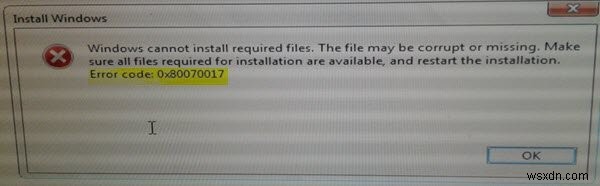 ইনস্টলেশন, আপডেট বা সিস্টেম পুনরুদ্ধারের সময় উইন্ডোজ ত্রুটি কোড 0x80070017 ঠিক করুন 