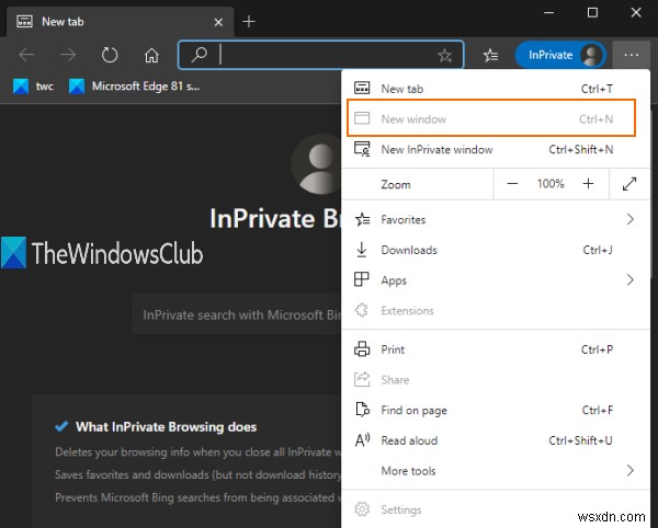 কিভাবে Microsoft Edge সবসময় InPrivate মোডে শুরু করবেন 