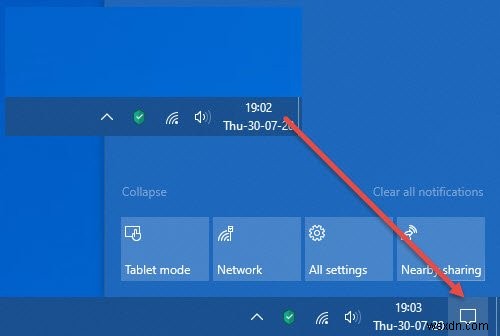 Windows 10 অ্যাকশন সেন্টার অনুপস্থিত 