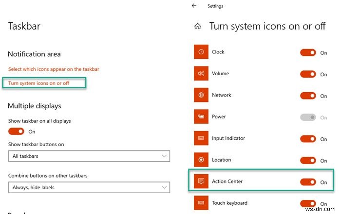 Windows 10 অ্যাকশন সেন্টার অনুপস্থিত 