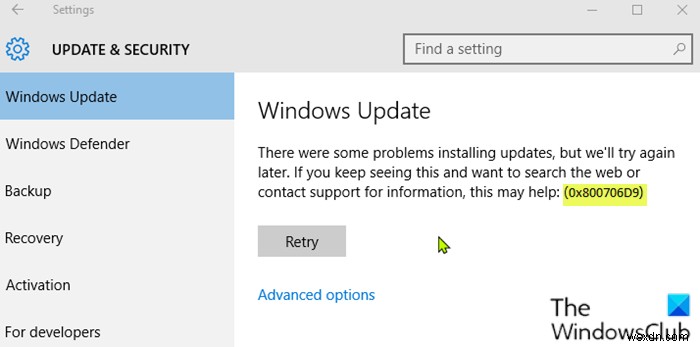 Windows 10-এ Windows আপডেট ত্রুটি 0x800706d9 ঠিক করুন 