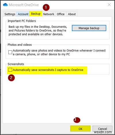Windows 11/10-এ প্রিন্ট স্ক্রিন কী নেওয়া থেকে OneDrive-কে থামান 