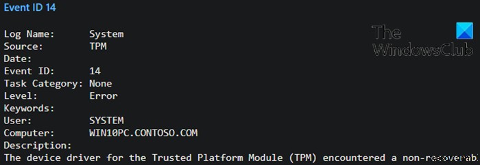 ইভেন্ট আইডি 14 এবং 17 ঠিক করুন - Windows 10-এ TPM কমান্ড ব্যর্থতা 