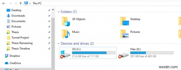 Windows 11/10-এ ফোল্ডার, ফাইল বা হার্ড ড্রাইভে Red X 