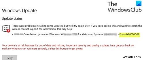 Windows 10-এ Windows আপডেট ত্রুটি 0x800700d8 ঠিক করুন 