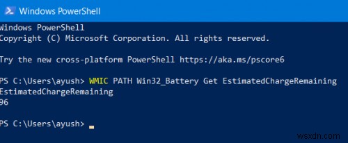 উইন্ডোজ 11/10 এ কমান্ড লাইন ব্যবহার করে কীভাবে ব্যাটারি স্তর পরীক্ষা করবেন 