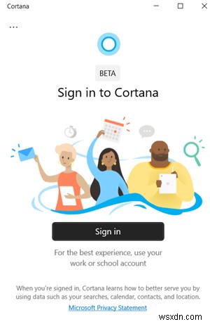 Windows 10-এ Cortana অ্যাপে সাইন ইন করতে পারবেন না 
