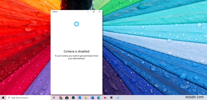 Cortana Windows 10-এ অক্ষম করা হয়েছে - অনুমতি ইস্যু 