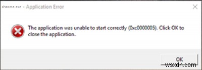 অ্যাপ্লিকেশন ত্রুটি:অ্যাপ্লিকেশনটি সঠিকভাবে 0xc0000005 আরম্ভ করতে ব্যর্থ হয়েছে৷ 