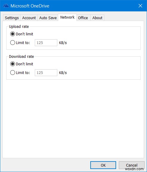 Windows 10-এ OneDrive-এর জন্য ডাউনলোড এবং আপলোড ট্রান্সফার রেট সীমা কীভাবে সেট করবেন 