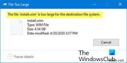 কিভাবে Windows 10 install.wim ফাইলটি USB ফ্ল্যাশ ড্রাইভের জন্য খুব বড় ঠিক করবেন 