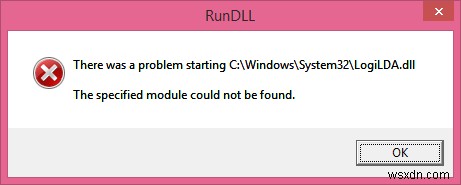 C:\Windows\System32\LogiLDA.dll ত্রুটি শুরু করতে একটি সমস্যা হয়েছে 
