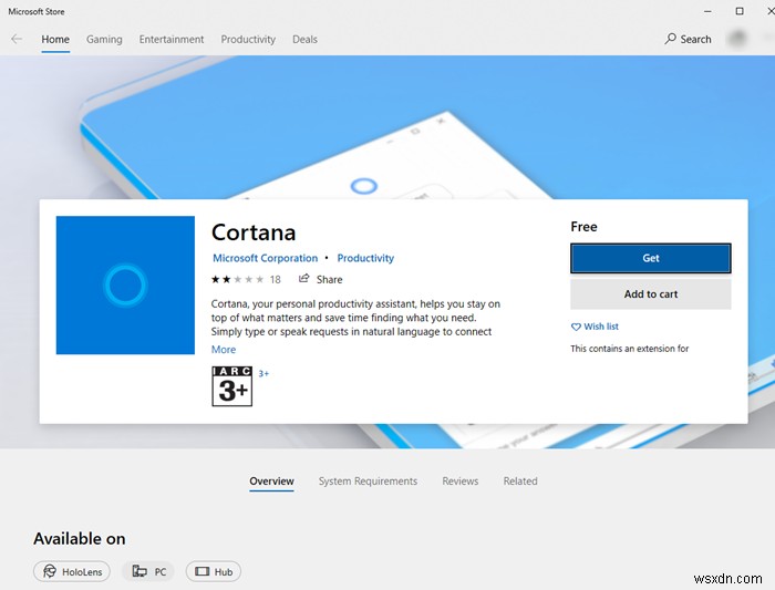 ঠিক করুন:Cortana Windows 10 এ উপলব্ধ নয় 