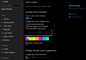 Windows 10 আপনাকে টেক্সট কার্সার কাস্টমাইজ করতে দেয়; ম্যাগনিফায়ার এবং স্ক্রিন রিডার উন্নতি পায় 