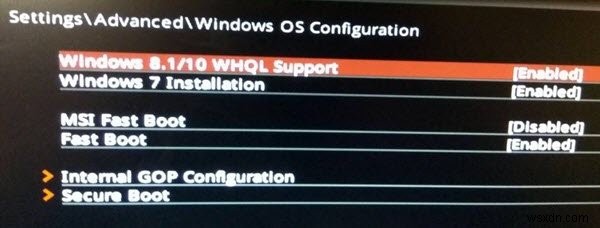 BIOS-এ Windows WHQL সেটিং কী? 