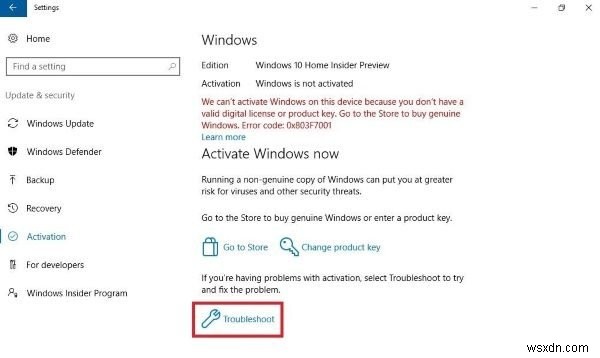 Windows 10 অ্যাক্টিভেশন ত্রুটি কোড 0x8007007B ঠিক করুন 