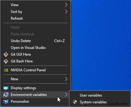 উইন্ডোজ 11/10 এ কনটেক্সট মেনুতে এনভায়রনমেন্ট ভেরিয়েবলগুলি কীভাবে যুক্ত করবেন 