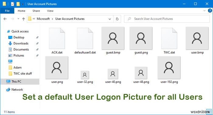 উইন্ডোজ 11/10-এ সমস্ত ব্যবহারকারীর জন্য কীভাবে একটি ডিফল্ট ব্যবহারকারী লগঅন ছবি সেট করবেন 