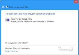ডেটা রিকভারি ট্রাবলশুটার বা ব্যক্তিগত ফাইল পুনরুদ্ধার টুল উইন্ডোজ 10-এ হারিয়ে যাওয়া ব্যক্তিগত ফাইলগুলি পুনরুদ্ধার করবে 