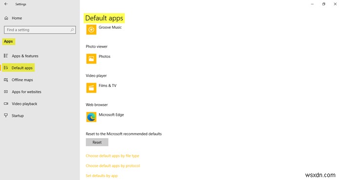Windows 10-এ অ্যাপ এবং বৈশিষ্ট্য সেটিংস 