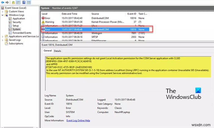 Windows 10 এ DCOM ইভেন্ট আইডি 10016 ত্রুটি ঠিক করুন 