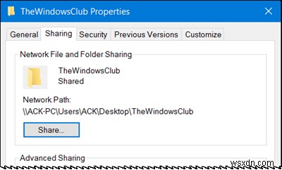 Windows 11/10-এর ফোল্ডার বৈশিষ্ট্য বাক্সে শেয়ারিং ট্যাব অনুপস্থিত 