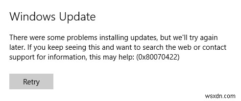 উইন্ডোজ আপডেট ত্রুটি 0x80070422 ঠিক করুন 