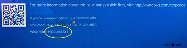 Windows 11/10-এ HIDCLASS.sys ব্যর্থ ব্লু স্ক্রীন ত্রুটি ঠিক করুন 