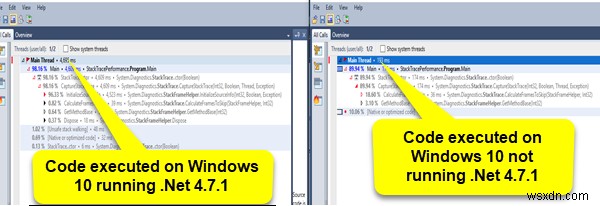 Windows 10-এ System.Diagnostics.StackFrame কর্মক্ষমতা হ্রাস পায় 