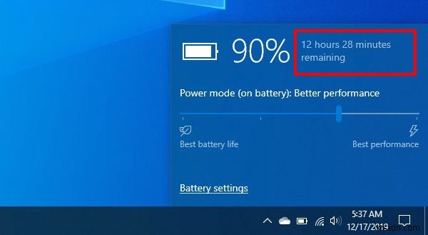 উইন্ডোজ 10-এ কীভাবে অবশিষ্ট ব্যাটারি সময় সক্ষম করবেন 