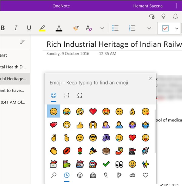 Windows 10-এর জন্য OneNote-এ কীভাবে একটি গ্রাফিকাল স্টিকার বা ইমোজি যোগ করবেন 