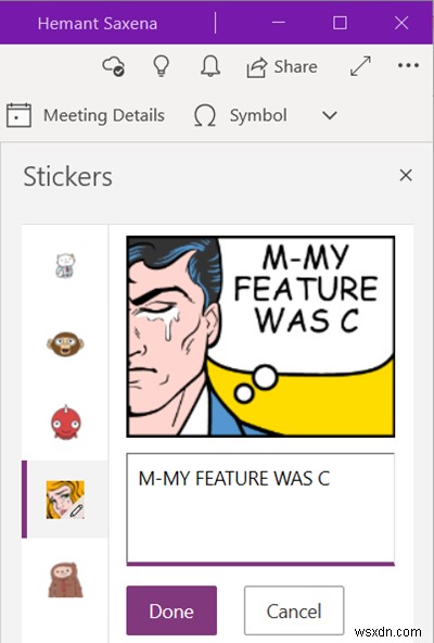 Windows 10-এর জন্য OneNote-এ কীভাবে একটি গ্রাফিকাল স্টিকার বা ইমোজি যোগ করবেন 