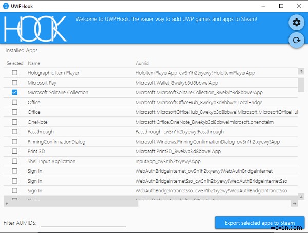 একক ক্লিকে স্টিমে Microsoft স্টোর গেম এবং অ্যাপ যোগ করতে UWPHook ব্যবহার করুন 