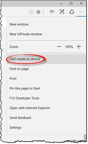 Windows 10 এ এজ ব্রাউজারে ডিভাইসে কাস্ট মিডিয়া অক্ষম বা সক্ষম করুন 
