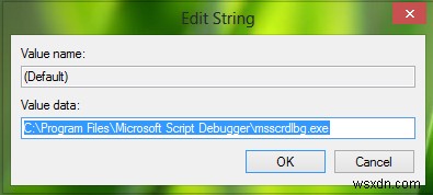 উইন্ডোজ 10 এ রেজিস্ট্রি ব্যবহার করে ডিফল্ট স্ক্রিপ্ট ডিবাগার কীভাবে সেট করবেন 