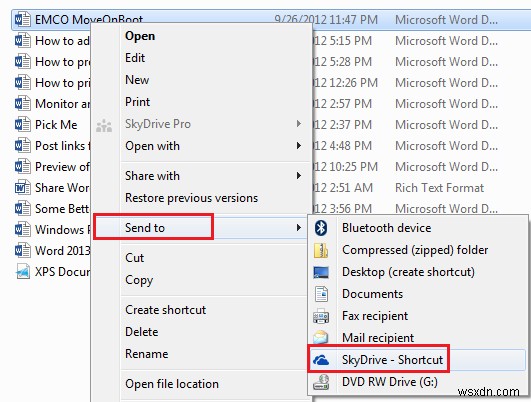 Windows 11/10-এ  পাঠুন  মেনুতে OneDrive শর্টকাট যোগ করুন 