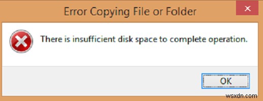Windows 10-এ অপারেশন সম্পূর্ণ করার জন্য পর্যাপ্ত ডিস্ক স্থান নেই 