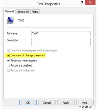 ব্যবহারকারীদের Windows 10-এ পাসওয়ার্ড পরিবর্তন করা থেকে বিরত রাখুন 