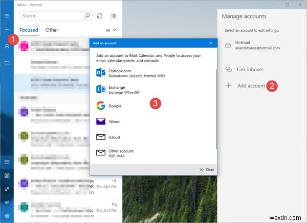 Windows 10-এ মেল অ্যাপে একাধিক ইমেল অ্যাকাউন্ট সেট আপ করুন এবং যোগ করুন 