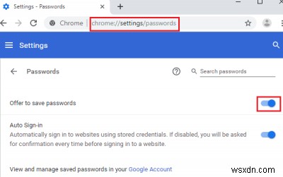 Google Chrome Windows 10 এ পাসওয়ার্ড সংরক্ষণ করছে না 