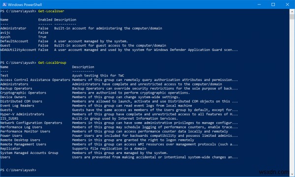 কিভাবে Windows PowerShell ব্যবহার করে স্থানীয় ব্যবহারকারী এবং গোষ্ঠী পরিচালনা করবেন 