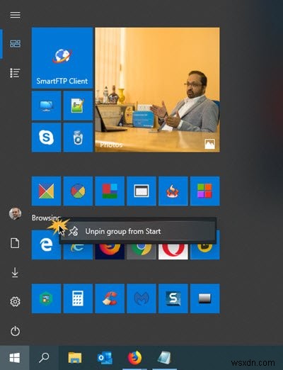 উইন্ডোজ 10 স্টার্ট মেনু থেকে টাইলস বা ফোল্ডারগুলির একটি গ্রুপ কীভাবে আনপিন করবেন 