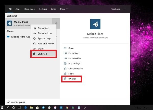 কিভাবে Windows 10 এ মোবাইল প্ল্যান অ্যাপ আনইনস্টল করবেন 