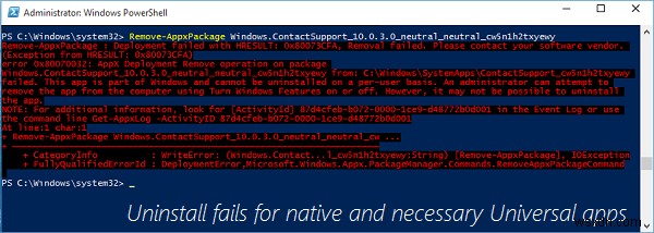 PowerShell ব্যবহার করে Windows 11/10-এ আপনার ব্যবহারকারীর অ্যাকাউন্ট থেকে Microsoft Store অ্যাপগুলি কীভাবে আনইনস্টল করবেন 