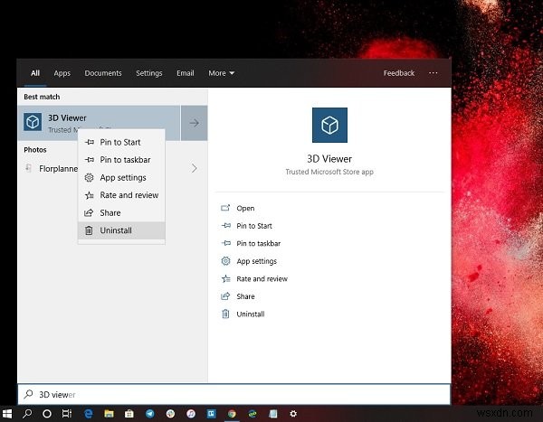 কিভাবে Windows 10 এ 3D ভিউয়ার অ্যাপ আনইনস্টল করবেন 