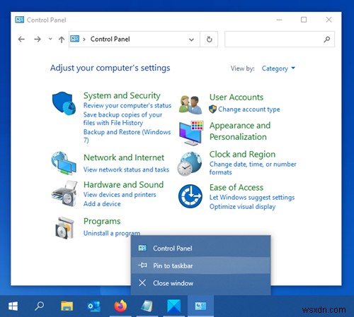 উইন্ডোজ 10 এ টাস্কবারে কন্ট্রোল প্যানেল কীভাবে পিন করবেন 