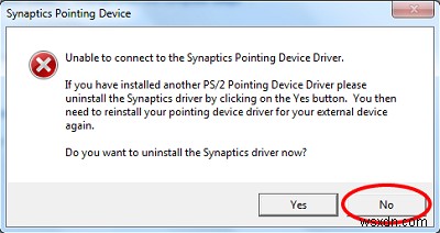 Synaptics পয়েন্টিং ডিভাইস ড্রাইভারের সাথে সংযোগ করতে অক্ষম৷ 
