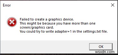 Windows 10 এ একটি গ্রাফিক্স ডিভাইস ত্রুটি তৈরি করতে ব্যর্থ হয়েছে৷ 